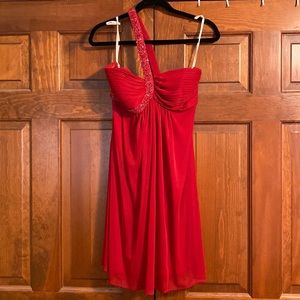 Xscape Red beaded cocktail dress